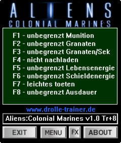Aliens: Colonial Marines Trainer +8 v1.0.55.53346 {dR.oLLe}