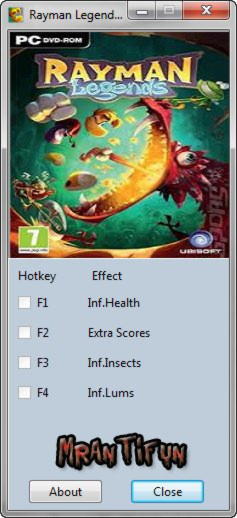 Rayman Legends GAME TRAINER v1.2 +4 TRAINER - download