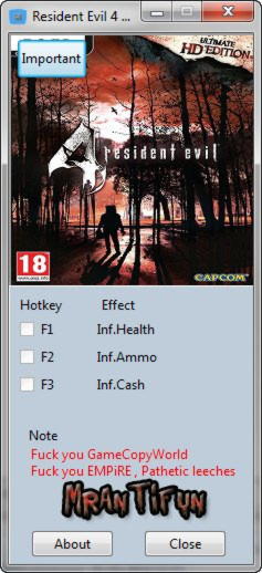 Resident Evil 4 Cheats & Trainers for PC