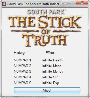 South Park: The Stick of Truth Trainer +5 v1.0.1361 + 2 DLC {GRIZZLY}