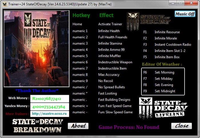 state of decay v13.11.5.8606 cheat codes
