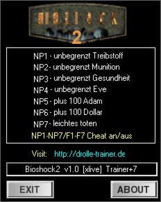 BioShock 2 Trainer +7 v1.5.0019 {dRoLLe}
