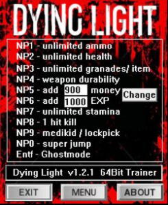 dying light pc cheat codes
