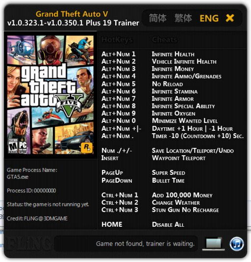 Download GTA V Trainer PS3 for GTA 5