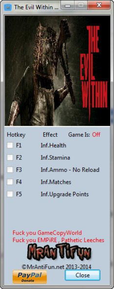 The Evil Within Trainer  Cheat Happens PC Game Trainers