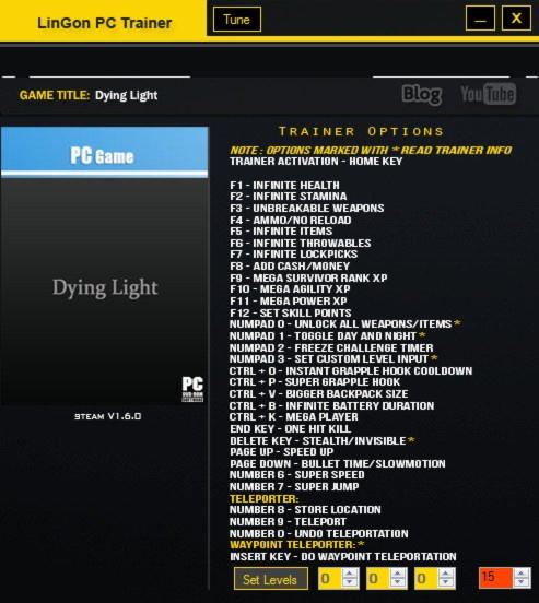 dying light the following cheats