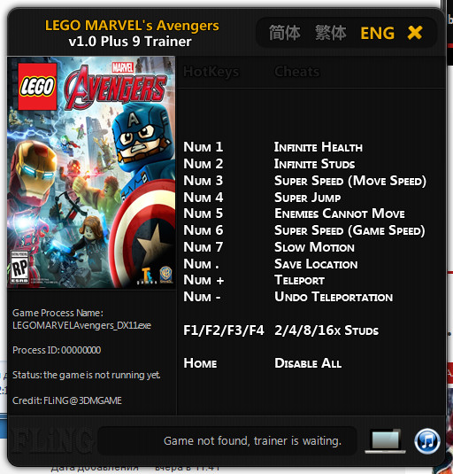 LEGO Marvel s Avengers Trainer 9 V1 0 X64 FLiNG Download Cheats 