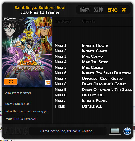 SAINT SEIYA SOLDIERS SOUL CHEATS TRAINER MODS TRICKS CODES