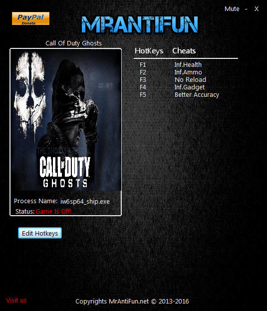 Call of Duty Ghosts Cheats & Trainers for PC