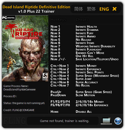 Dead Island Definite Edition - FearLess Cheat Engine