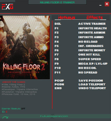 Killing Floor 2 Trainer 12 V1048 Futurex Download Cheats Codes Trainers