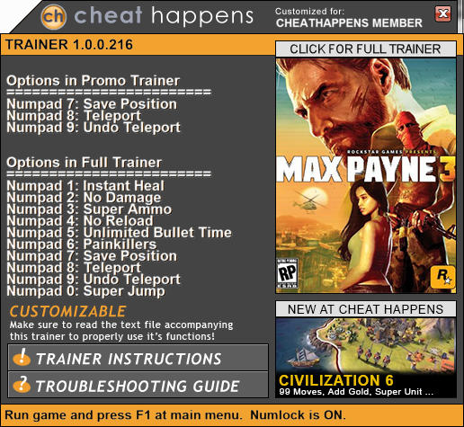 max payne 2 trainer not working