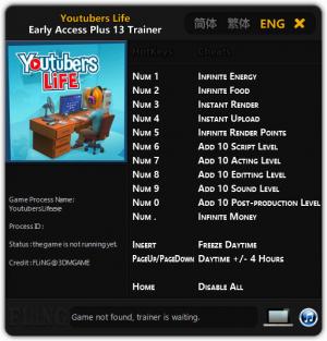 Youtubers Life Trainer for PC game version 13.12.2016