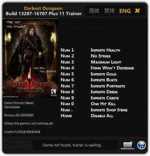 Darkest Dungeon Trainer for PC game version 13287 - 1670