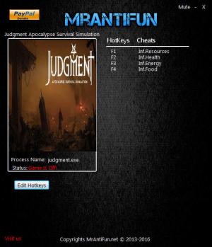 Judgment: Apocalypse Survival Simulation Trainer for PC game version 0.10.2538