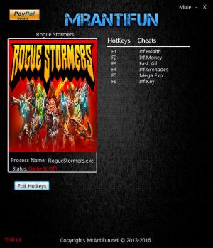 Rogue Stormers Trainer for PC game version Build 3228