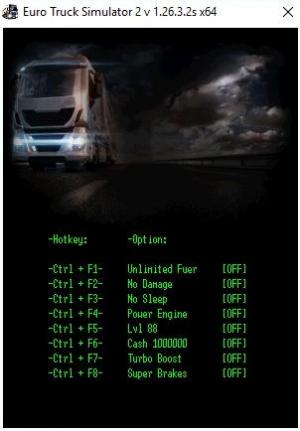 Euro Truck Simulator 2 Trainer for PC game version 1.26.3s x64 Update 13.01.2017