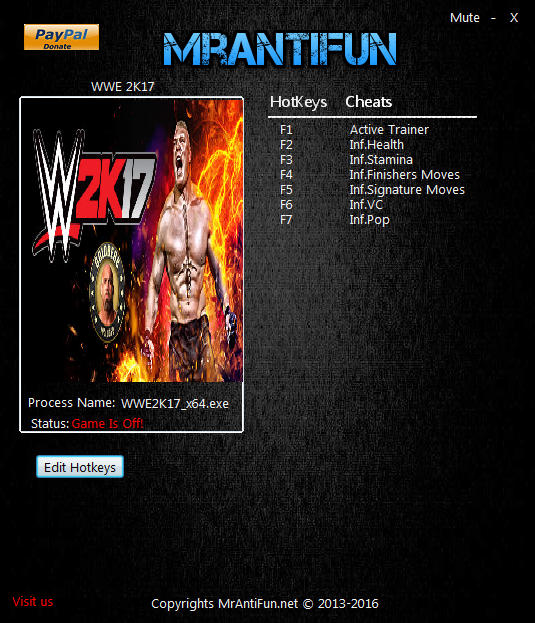 cheat codes for wwe 2k17