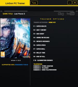 Lost Planet 3 Trainer for PC game version 1.0.3