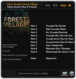 Life is Feudal: Forest Village Trainer for PC game version Updated 24.03.17