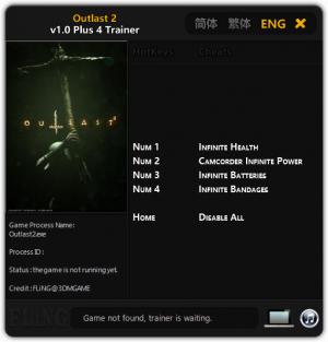 Outlast 2 Trainer for PC game version 1.0