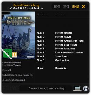 Expeditions: Viking Trainer for PC game version 1.0 - v1.0.1