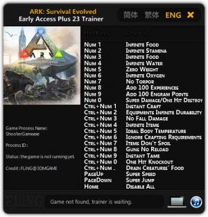 ARK: Survival Evolved Trainer for PC game version Early Access: 2017.05.31