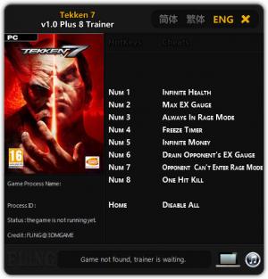 Tekken 7 Trainer for PC game version 1.0
