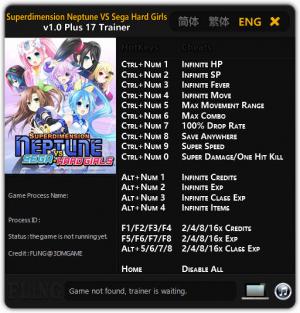 Superdimension Neptune VS Sega Hard Girls Trainer for PC game version 1.0