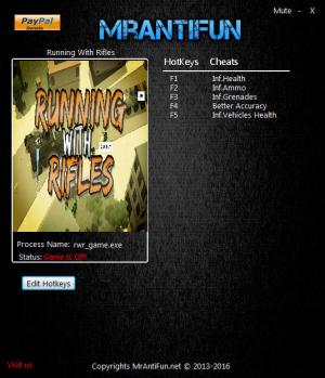 Running With Rifles Trainer for PC game version 1.52