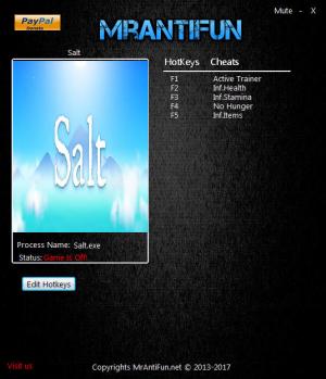 Salt Trainer for PC game version 1.9.5