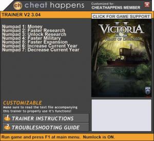 Victoria 2 Trainer for PC game version 3.04