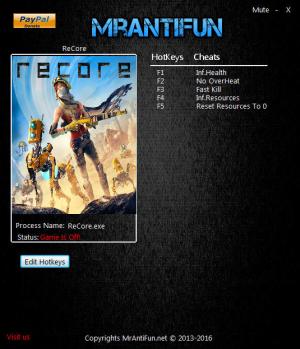 ReCore Trainer for PC game version 1.0.426.2