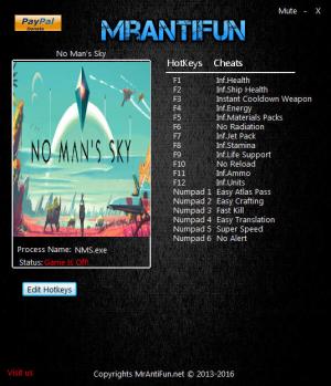 No Man's Sky Trainer for PC game version 1.37