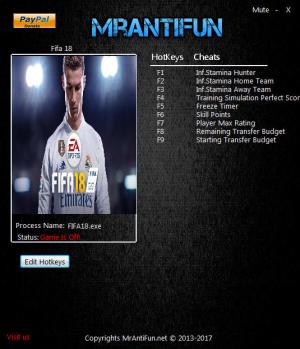 FIFA 18 Trainer for PC game version v10.01.2017