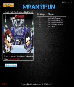 South Park: The Fractured but Whole Trainer for PC game version 1.00
