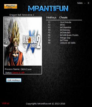Dragon Ball Xenoverse 2 Trainer for PC game version v1.07.02