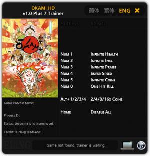 Okami HD Trainer for PC game version v1.0