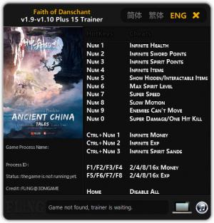 Faith of Danschant Trainer for PC game version v1.9 - 1.10