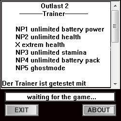 Outlast 2 Trainer for PC game version v1.0.17517.0