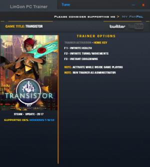 Transistor Trainer for PC game version Update 2017 64bit