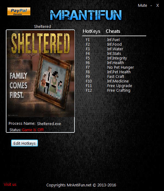 Sheltered Cheats & Trainers for PC