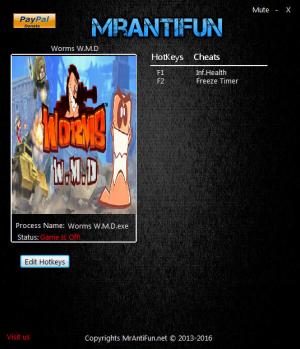 Worms W.M.D Trainer for PC game version  v1611