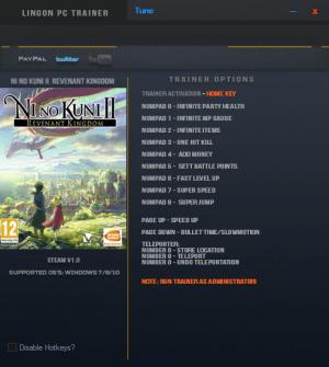 Ni No Kuni 2: Revenant Kingdom Trainer for PC game version v1.0