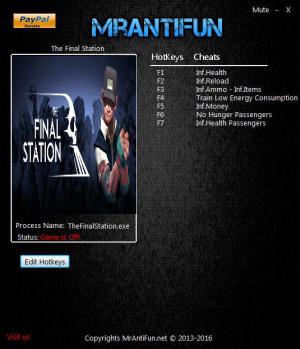The Final Station Trainer for PC game version v1.5.2