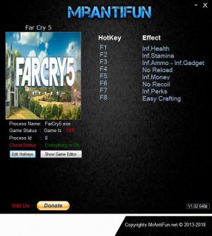 Far Cry 5 Trainer for PC game version v1.7