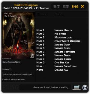 Darkest Dungeon Trainer for PC game version Build 13287 - 23848