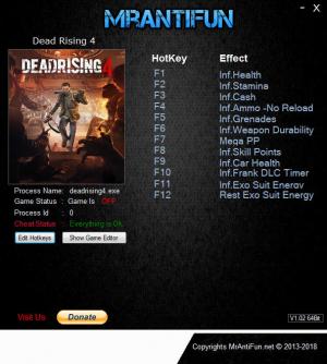 Dead Rising 4 Trainer for PC game version v1.04 Steam version