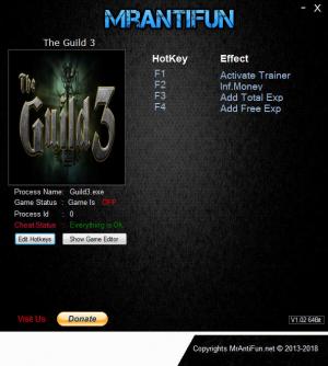 The Guild 3 Trainer for PC game version v0.5.2
