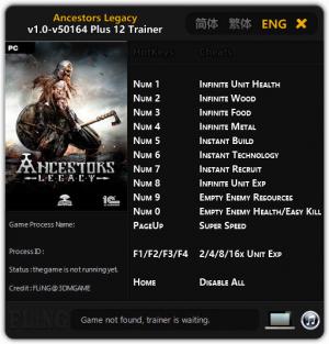 Ancestors Legacy Trainer for PC game version v1.0 - 50164